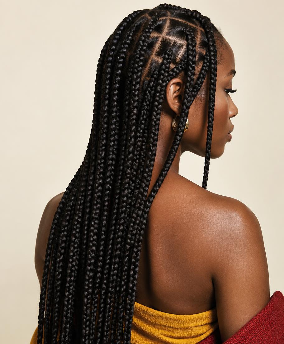 Box braids em modelo negra